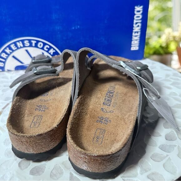 BIRKENSTOCK ARIZONA IRON Soft Footbed Waxy Leather Regular Fit - Picture 12 of 16